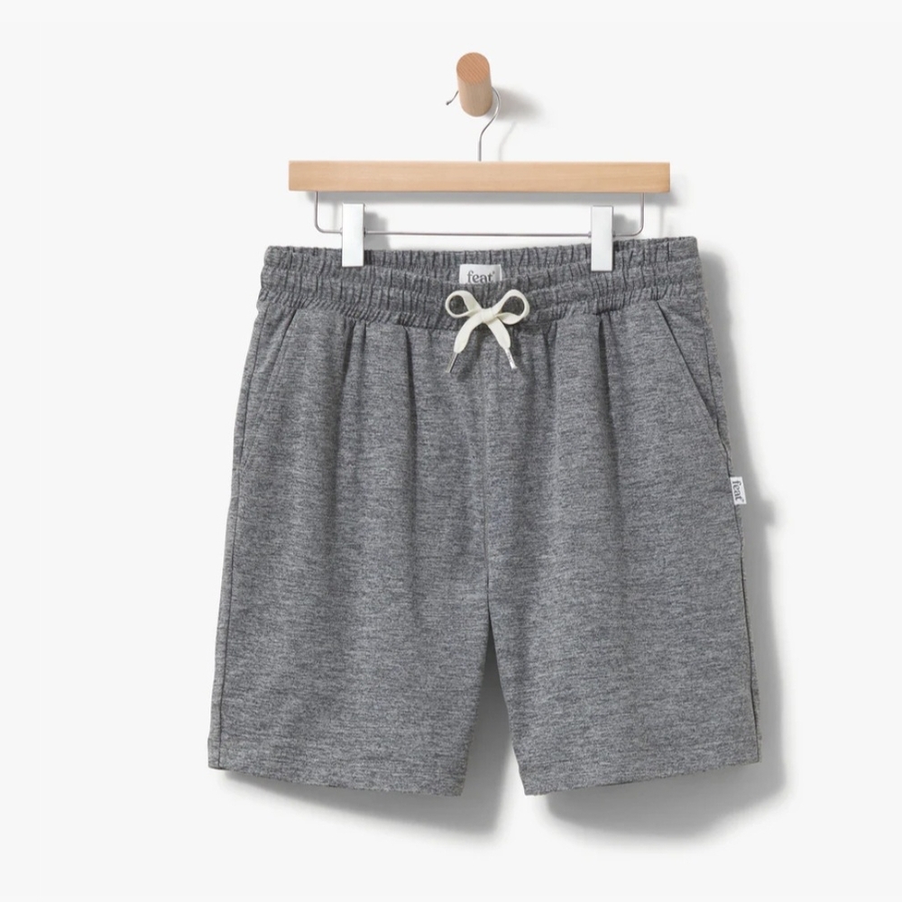 Heathered Gray Athletic Shorts with Elastic Waistband